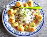 Pirított burgonyagombóc carbonara mártással🥣 recept fázis 5 fotója