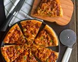 Gambar langkah 10 resipi Chicken chese pizza.