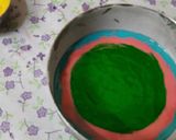 A picture of step 5 of Holi special Vanilla colourful cake.