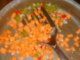 Vegetable stir fried rice with sausages