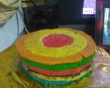 Foto langkah ke 20 dari resep Rainbow checkerboard bake cake.