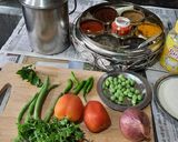 A picture of step 1 of Vegetable sooji upma (rava upma).