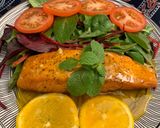 Hình bước làm 3 của món Salad cá hồi sốt cam