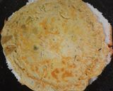 A picture of step 3 of Bread chilla pizza.