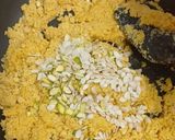 A picture of step 2 of Sooji besan laddo.