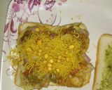 A picture of step 2 of Sevpuri sandwich.