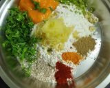 A picture of step 2 of Mango theplas with mango salsa.