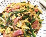 A picture of step 7 of Stir fried Goya with eggs and bacon 🍳.