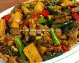 Foto langkah ke 4 dari resep Tumis Tempe Tahu Kacang Panjang Tauge.