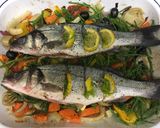 A picture of step 4 of Roast seabass on a bed of roasted vegetables and samphire.