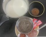 A picture of step 1 of Cold Coffee Chia Pudding/ Mocha Chia Pudding/ Chocolate Chia Smoothie ✨.