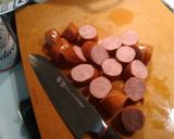 A picture of step 3 of Sauerkraut and polish kielbasa.