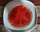 A picture of step 1 of Sweet and Sour Watermelon Carpaccio.