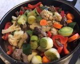 Une image de l'étape 13 de Bœuf mijoté aux légumes d hiver (chou fleur,aubergine,courgettes,carottes,poivron,poireau).