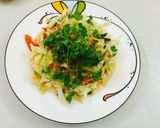 Hình bước làm 7 của món Bắp cải xào mắm ruốc ( mắm tôm )