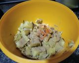 A picture of step 2 of Sweet Potato Chaat without chutney.