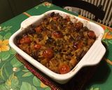Une image de l'étape 9 de Gratin de pâtes au légumes,roquefort et tomates cerises.