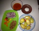 A picture of step 1 of Garden Egg sauce and boiled yam.