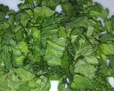 A picture of step 1 of Radish Greens(Mooli Bhaji) And Spinach Saag.