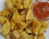 A picture of step 7 of Patatas Bravas.