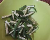 A picture of step 1 of Kurkuri bhindi.
