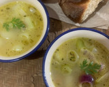 A picture of step 4 of Spring onion soup.