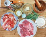 A picture of step 1 of Pork Saltimbocca.