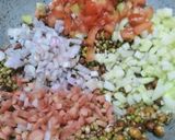 A picture of step 3 of Sprout chaat.