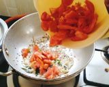 A picture of step 2 of Tomato peas masala pulao 🍅😋.