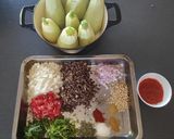 A picture of step 2 of Stuffed Zucchini (Low Carb, Vegetarian/Vegan Option also).