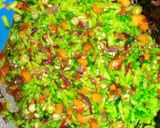 A picture of step 5 of Rainbow fried rice.