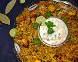 A picture of step 8 of Paneer Biryani in pressure cooker.