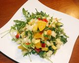Hình bước làm 1 của món Cá tuyết áp chảo - salad trái cây 🐟 🍏🍐🍊🫑🍑🥭