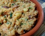 A picture of step 7 of Aloo ka bharta.