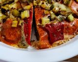 Foto del paso 8 de la receta: PIZZA🍕PECHUGA Con Pimientos 🌶️del Piquillo y Cebolla Larga Caramelizada...!😀
