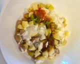 A picture of step 1 of Aloo Chana Chaat.
