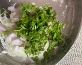 A picture of step 3 of Aloo pitika.