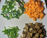 A picture of step 1 of Stir fry couscous.