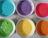 Foto langkah ke 7 dari resep Steamed Rainbow Cake Super Lembut.