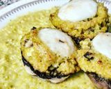 Foto del passaggio 8 della ricetta Champignon ripieni di bulgur in crema di curcuma e peperone!