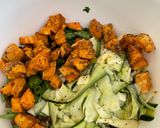 A picture of step 3 of Grilled chicken and green lentil salad.