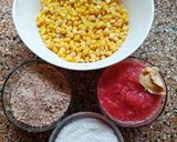 A picture of step 1 of Corn In Coconut Gravy.