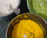 A picture of step 2 of Tiranga Idli.