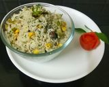 A picture of step 5 of Corn spinach rice.