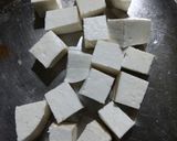 A picture of step 1 of Achari Paneer.