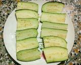 A picture of step 1 of Begun Bhaja.