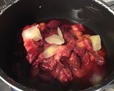 Une image de l'étape 3 de Compote de pêches de vigne au concentré de fruits et amandes.