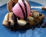 Foto del paso 3 de la receta: Panqueque con helado y plátano