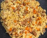 Gambar langkah 4 resipi Spam Chili Oil Fried Rice.