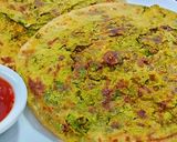 A picture of step 1 of Besan green chilli chilla.
